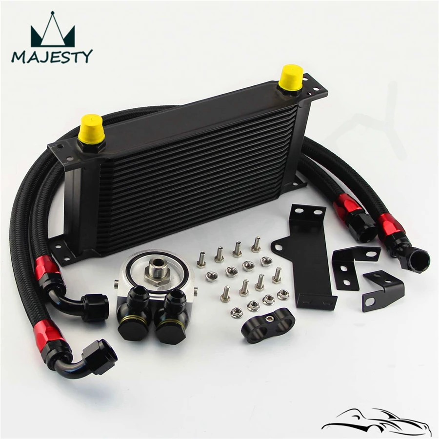19 рядов масляный радиатор двигателя комплект с адаптером фильтра для WRX 06 07 EJ20 EJ25