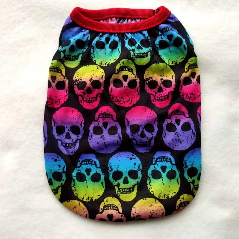 

Summer Dog Shirt Clothes Cute Skull Printed Pet Vest Shirt For Small Medium Dogs Halloween Chihuahua Costumes Pet Dog Products