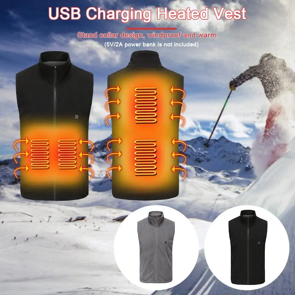 Зимний уличный легкий жилет с электроподогревом подогревом питанием от USB умная