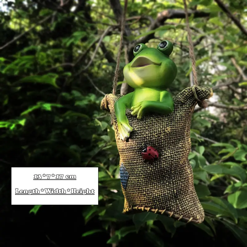 Frog A Креативная Милая лягушка, кошка, собака, смола, лежащая Статуэтка Санта Клауса, сад, висят на дереве, декоративная подвеска, украшение для дома и улицы - Цвет: Frog A