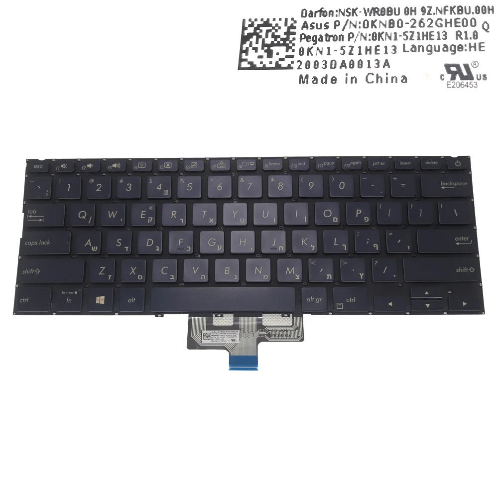 

HE HB Hebrew Backlit keyboard for Asus Deluxe 14 zenbook UX433 UX433FN UX433FA UX433FL laptops keyboards 0KNB0 262HHE00 262GHE00