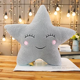 Grey star Плюшевые небесные подушки спальные улыбка облако звезда Капля воды подушка в виде Луны детская кроватка Декор природа подушка белый розовый серый - Цвет: Grey star