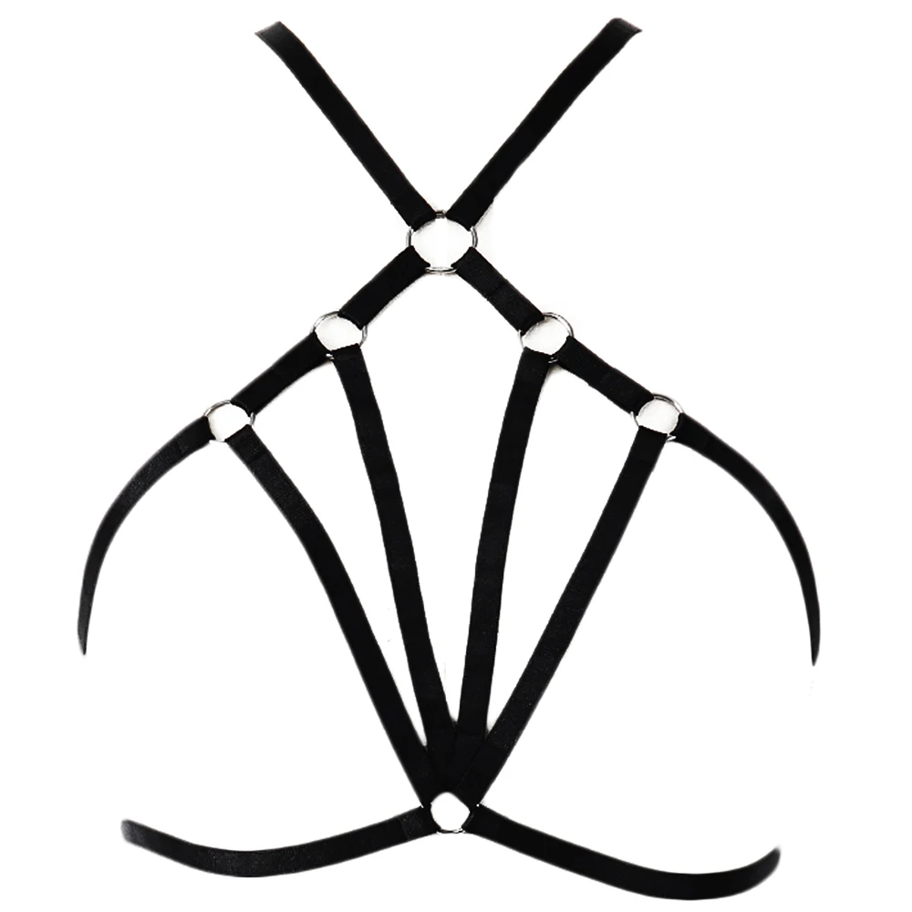 Черные открытые ремни крепления на грудь ремень укороченный Бандаж Бюстгальтер