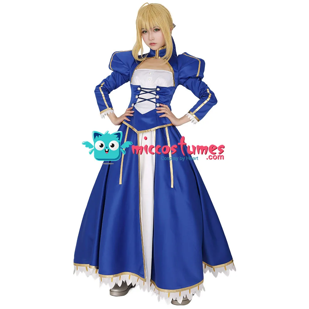Women's Blue Saber Cosplay Costume Dress for Women Long Blue Dress Halloween Cosplay Costume