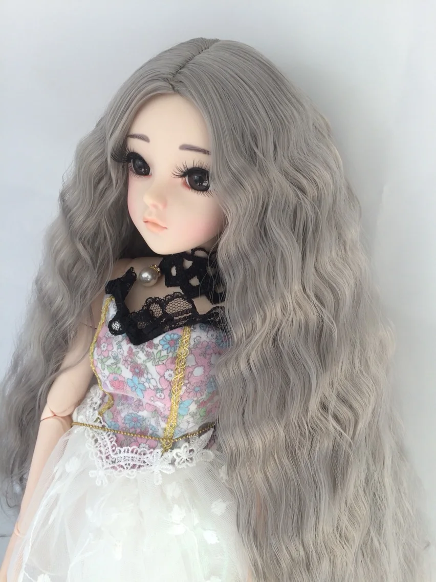 Парик для шарнирной куклы серый волнистый парик 1/3 1/4 1/6 1/8 | Игрушки и хобби