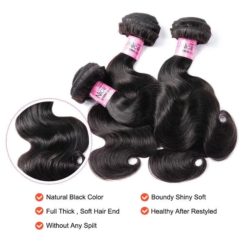 Волосы Unice перуанские Волнистые пряди предложения 1/3/4 100% девственные