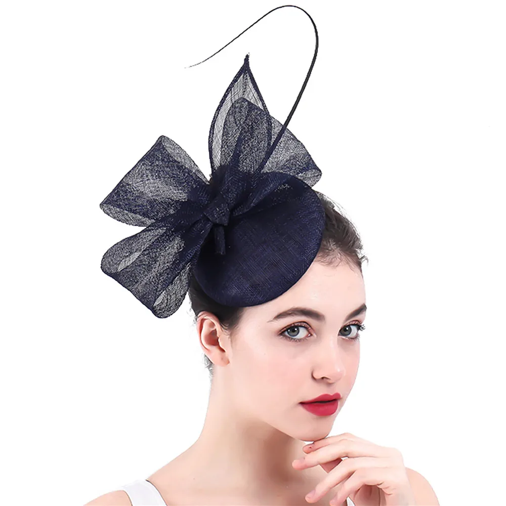 Винтажные темно синие вуалетки шляпы для торжевечерние случаев Кентукки Дерби
