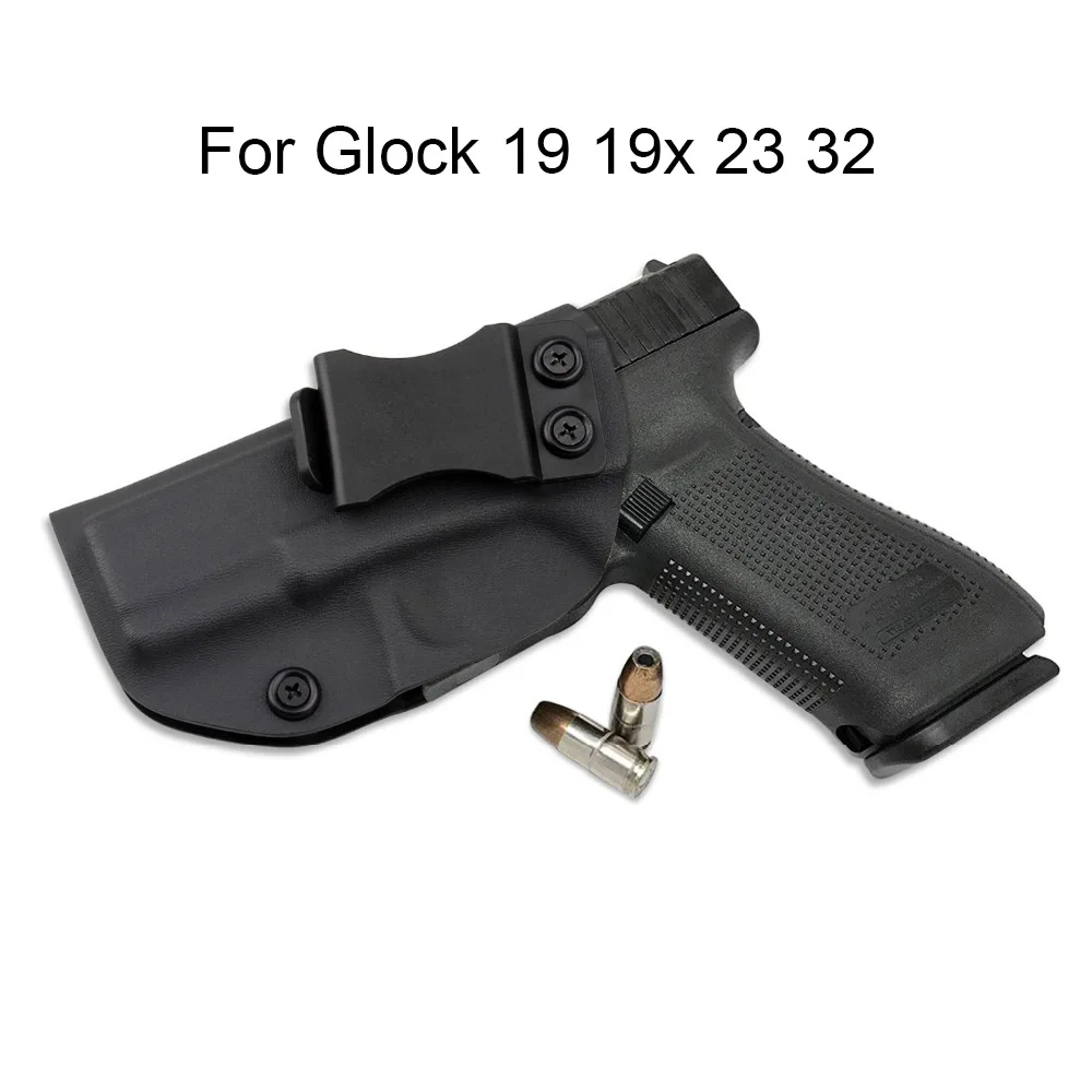 Glock 19 19x 23 32 Vapanda охотничья кобура, черная кобура с зажимом, сумка для Glock 17 18 19 1911 Beretta 92, кобура для тактического пистолета IWB OWB, кожаные кобуры - Цвет: Glock 19 19x 23 32