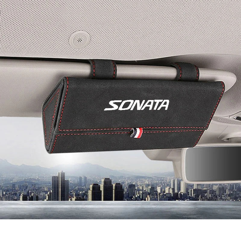 

1pc For Hyundai Sonata Flocking Glasses Box Storage Holder Car Sunglasses Case Holder Organizer Interior Accessories