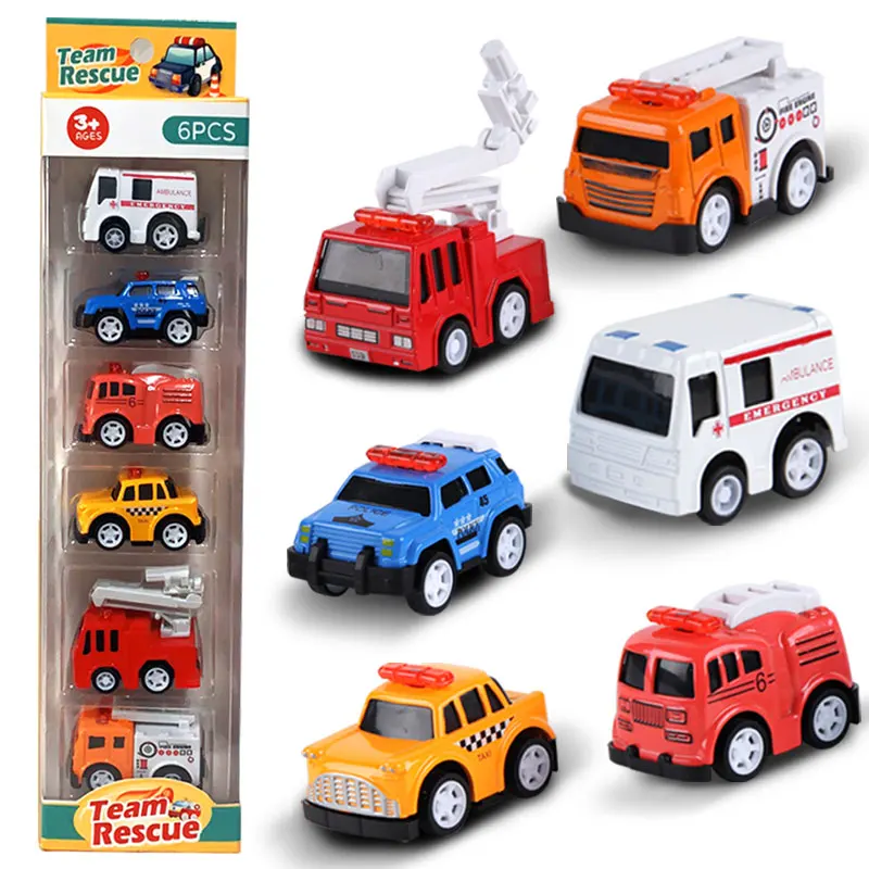

6PCS Alloy Pull Back Die-Cast Model Cars for Children Cartoon Car Vehicles