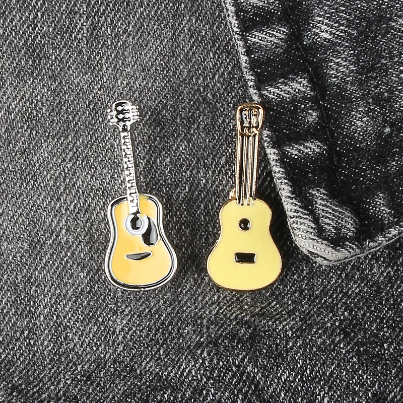 Эмалированные булавки в 2 стилях высокого качества скрипичная брошь виде гитары