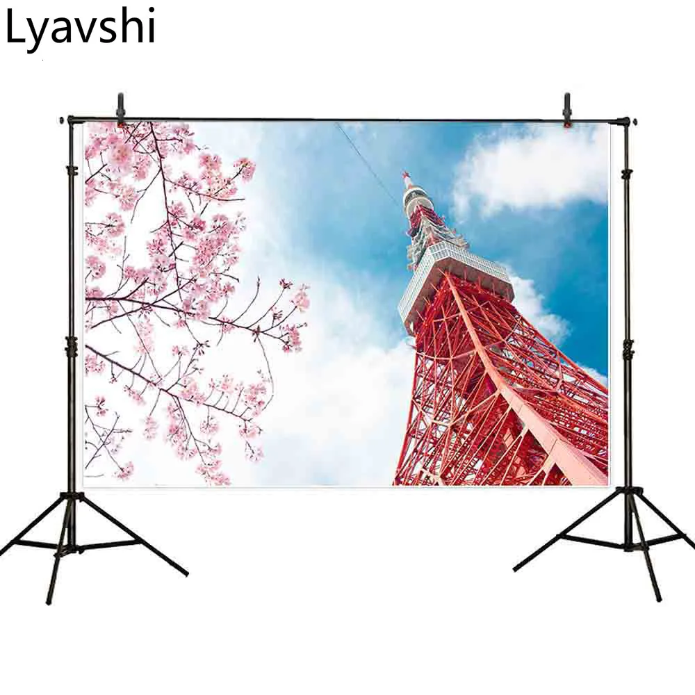 

Фон для фотосъемки с изображением весенней Токийской башни сакуры неба
