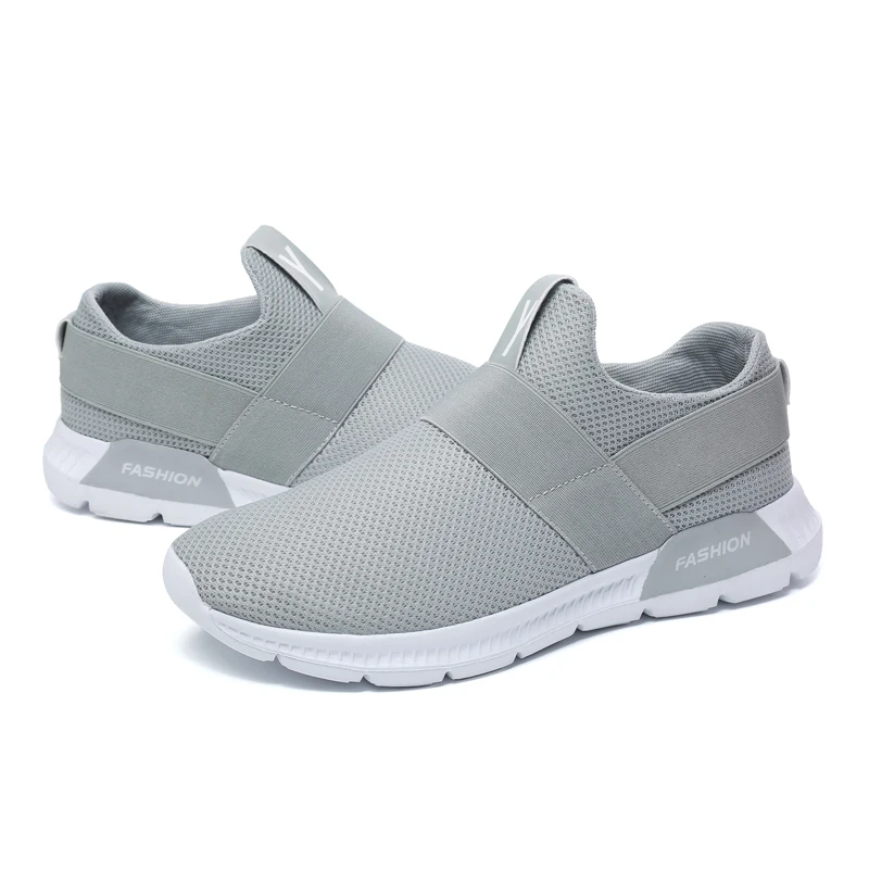 Мужские сетчатые дышащие кроссовки без шнуровки легкие простые беговые мужские 3