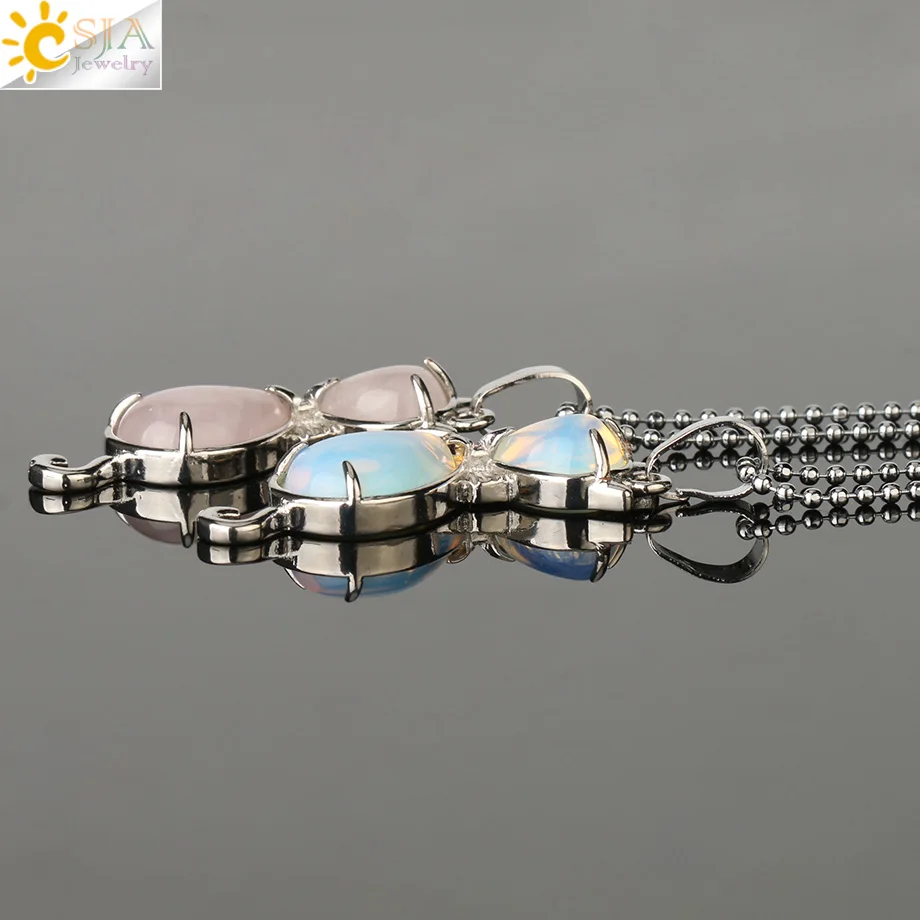 Натуральный камень CSJA кулон в форме капли воды кота исцеляющий розовый с