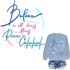 Термонаклейки с надписью Инь-Янь на одежду, термоклейкие наклейки патч аппликация сделай сам для сумок