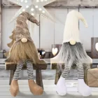 Лесной старик Рождество длинные ноги гном украшения забавные стоячие плюшевые куклы Новогоднее украшение вязаная шапка Сидящая кукла подарок