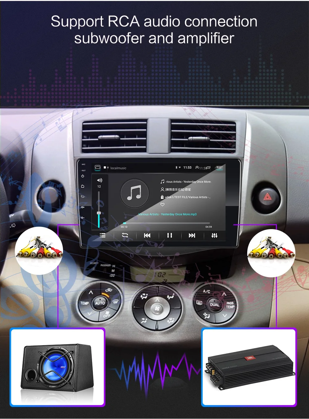 Автомагнитола 2 din 1" Android мультимедийный плеер gps wifi Bluetooth плеер для Toyota Volkswagen hyundai Киа Renault Suzuki 1G 2G 4