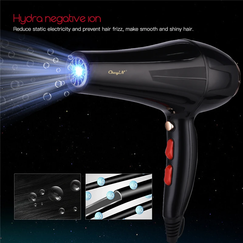 Professional Hair Dryer Strong Power Blow Adjustment Hot And Cold Wind Hairdryer Salon Styling Tool Household Barber Use | Бытовая