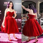 Короткое бархатное пышное платье для выпускного вечера, недорогие платья невесты до середины икры с рюшами для вечеривечерние, платья знаменитостей на молнии, 2020