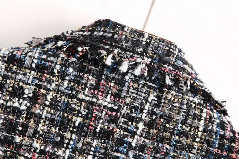 Женское твидовое пальто повседневная клетчатая куртка верхняя одежда женская