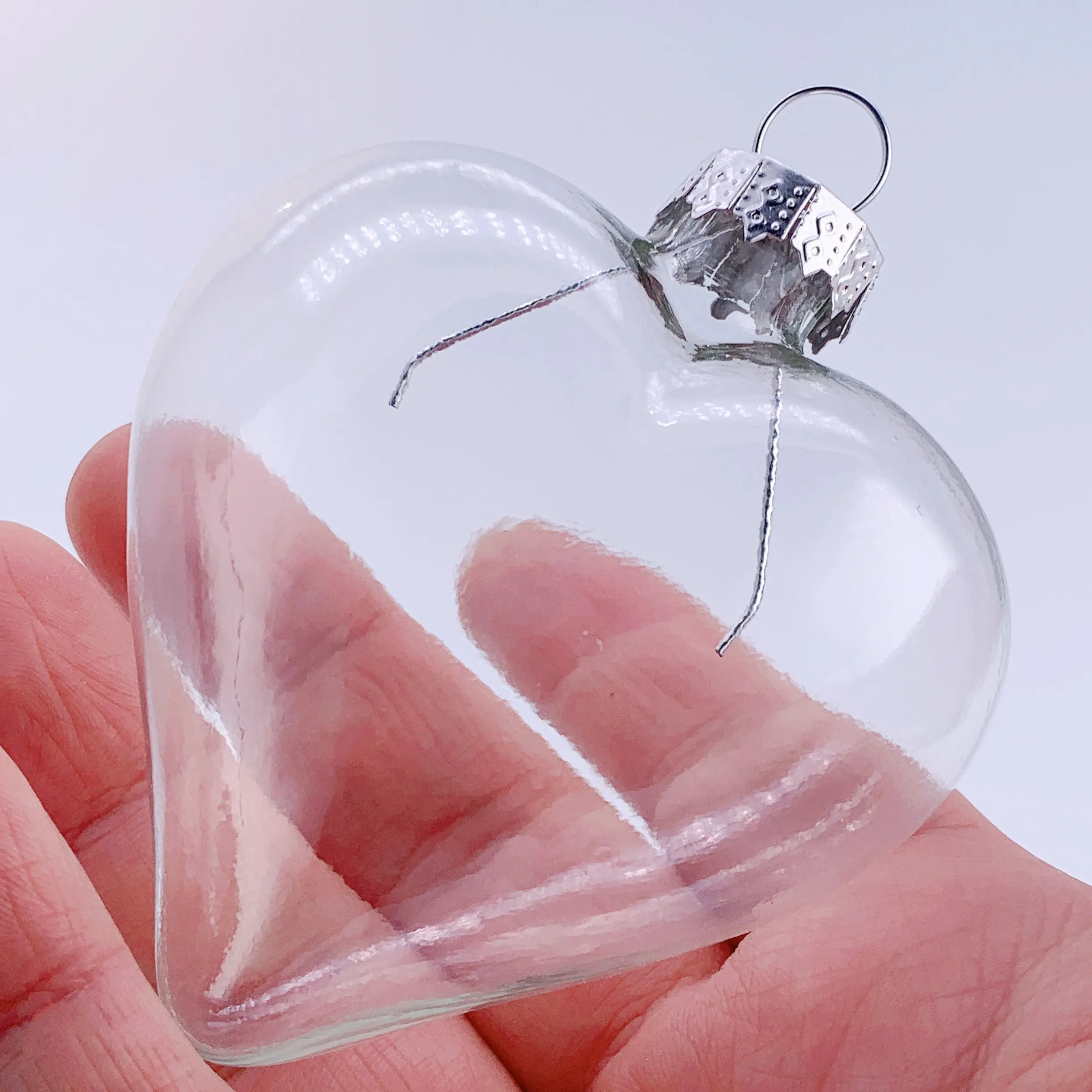 Акция самодельная покраска прозрачная фотография 80*70 мм стеклянное сердце 5