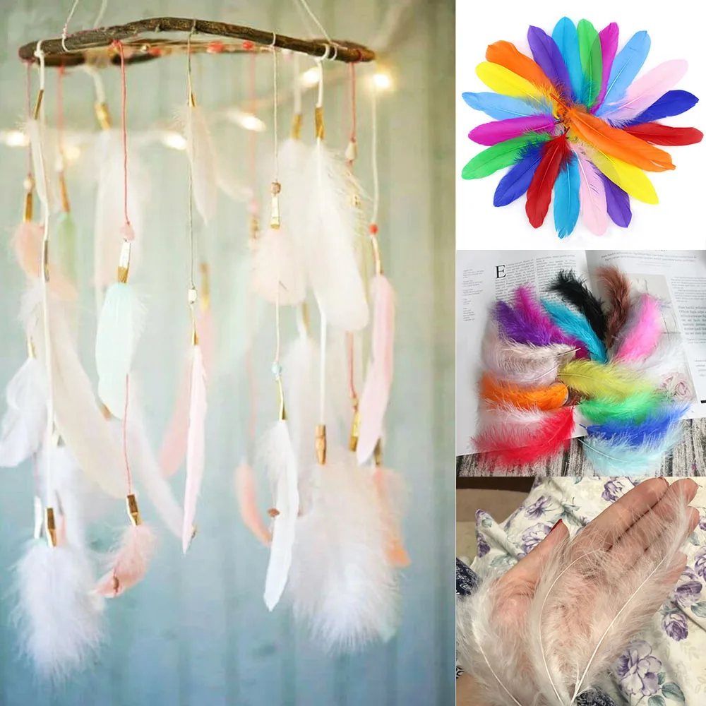 

50pcs Natural Large Colorful Goose Feathers For Balloon And Dreamcatcher Crafts Birthday Wedding Party Decoration Supplies