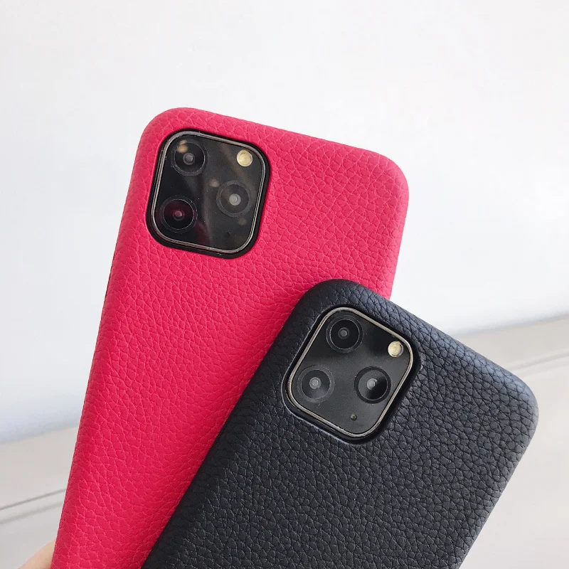 Текстурный чехол Lychee из искусственной кожи для телефона iPhone 11 pro max X XS Max XR