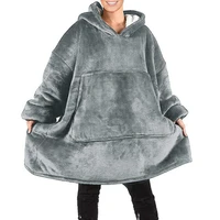 plush large women sweatshirt blanket with long sleeves pullover 2020 winter warm homewear unisex thermal plush jacket