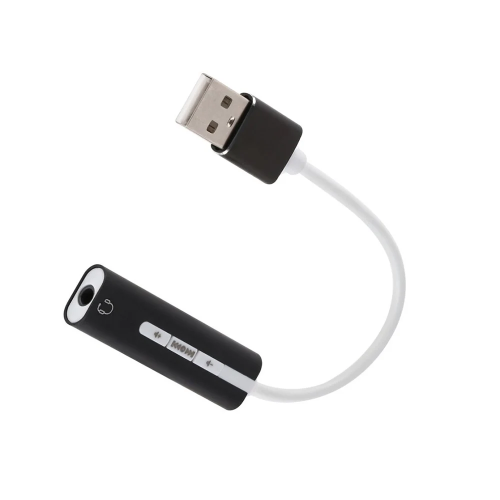 

USB Computer Sound Card Headset 2 In 1 7.1 External Headphone Sound Card Audio Microphone Adapter for PC Laptop
