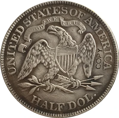 Фото США 1869 P, S SEATED LIBERTY половина копия доллара монеты №2
