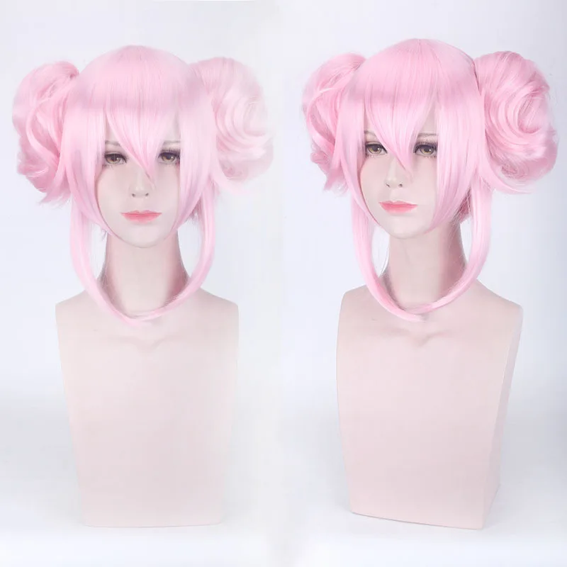 

Fate Grand Order Wig Koyanskaya Tamamo no Mae FGO Cosplay Pink Buns Servent Lancer Role Playing Synthetic Hair Tamamo no Mae