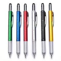 6 in 1 novel multifunctional screwdriver ballpoint pen touch screen metal gift tool school office supplie stationery pens