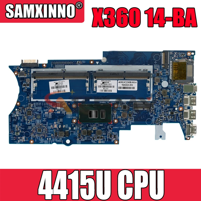 

Материнская плата для ноутбука HP Pavilion X360 14-BA Pentium 4415U 923691-1 601-1 448.0c208. 923691 SR348