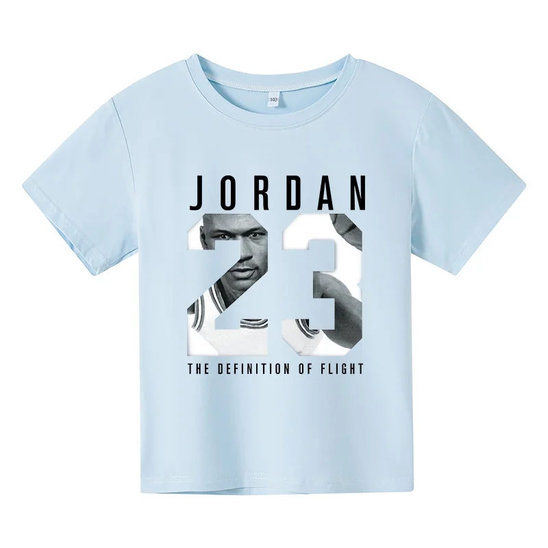 

No. 23 Jordan Basketball Logo T-Shirt Custom designed for Kids Sports Boys Short Sleeve Girls Clothing Kids Sports T-Shirt 4-14T