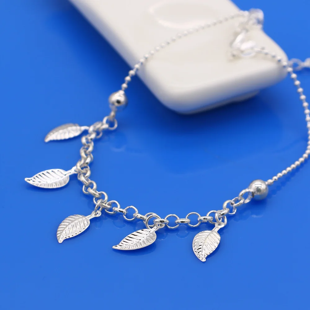 Simple Heart Female leaf Pendant Anklets Barefoot Sandals Foot Jewelry Leg New On Ankle Bracelets For Women | Украшения и