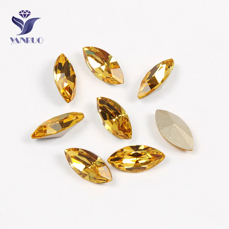 Light Topaz Yanruo 4200 топ с бриллиантами, пришивные стразы с золотыми когтями, стразы, швейные кристаллы для серебряных туфель, платья - Цвет: Light Topaz