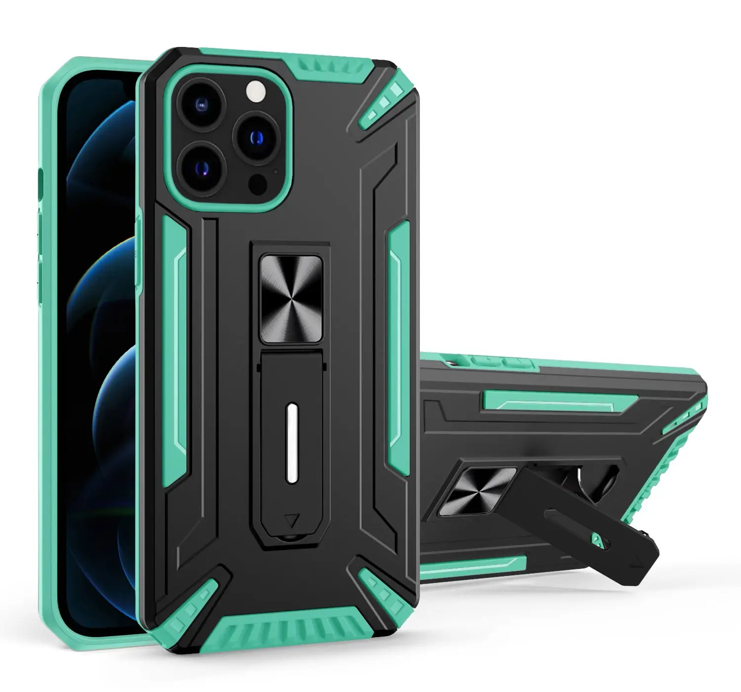 

Phone Case For iPhone SE 2020 6 6S 7 8 Plus X XS XR 12 13 Mini 11 Pro Max Heavy protection Magnetic Armor invisible stent Cover