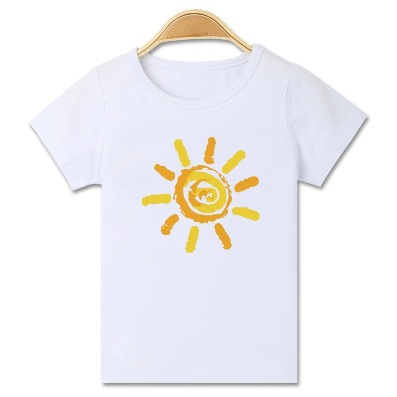 

Cute Cartoon Short Sleeve T-shirt for Boys Girls 2 to 10 Years Old Kids Tops Bike Print White Tshirt Modal Summer