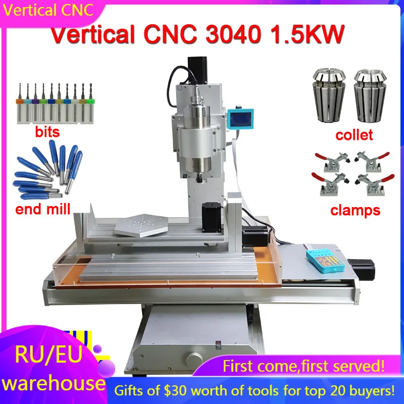 Фрезерный станок с ЧПУ типа колонны 3040 рамка шариковый винт вертикальный режущий для резки металла
