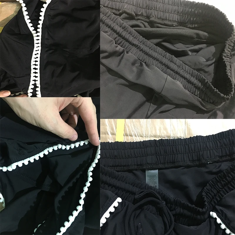 SEBOWEL зубчатой отделкой откидной крышкой черный плавательные трусы купальник