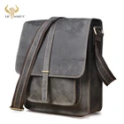 Сумка-мессенджер Crazy Horse мужская кожаная, дизайнерский винтажный портфель на плечо, винтажная ранец через плечо для школы и колледжа, портфель формата А4, 5867