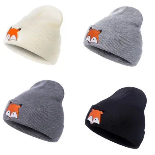 fashion Kids Baby winter warm Soft Cotton Beanie Girl Boy fox Knit Hat Toddler Infant Newborn Warm Cap | Детская одежда и обувь