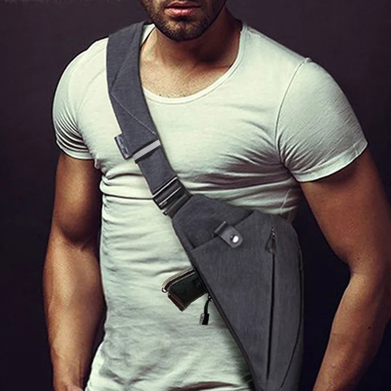 

Multifunctional Concealed Tactical Storage Gun Bag Holster Men's Left Right Nylon Shoulder Bag Anti-theft Bag Chest Bag Hunting