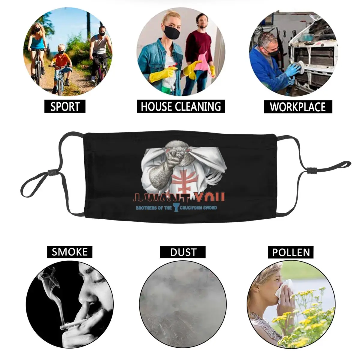 

Hipster Choose Wisely Knights Templar Reusable Mouth Mask Respirator Muffle Anti Bacterial Protection Mask