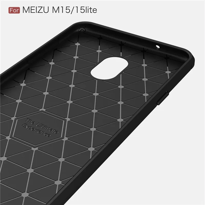 Роскошный чехол из углеродного волокна для Meizu 15 Lite силиконовый Funda M15 5 &quot