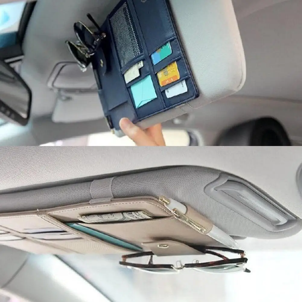 Автомобильный солнцезащитный козырек Органайзер из искусственной кожи Модная