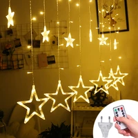 220v led string light fairy curtain lamp 3 5m star christmas garland for home holiday wedding party outdoor new year decor