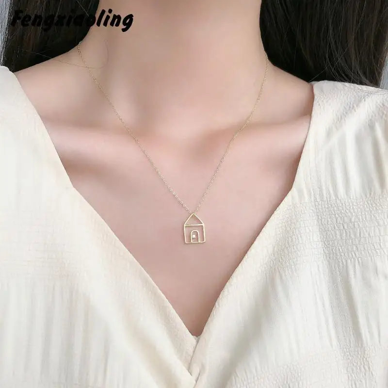 Fengxiaoling новая мода 100% Стерлинговое Серебро 925 пробы линия маленький дом подвеска