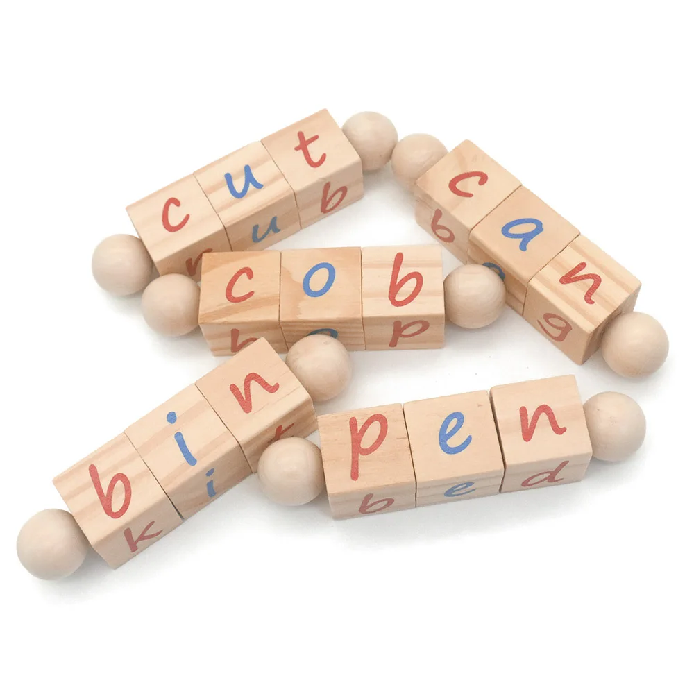 Детские Monterssori развивающие игрушки кубик алфавита блок орфографические слова