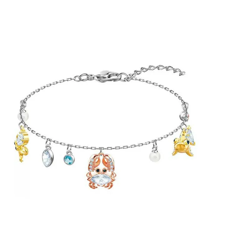 

SWA1:1 Fashion Jewelry High Quality Charm New Ocean Gloss Shiny Seahorse,Crab, Star Decoration Crystal Female Necklace For Women